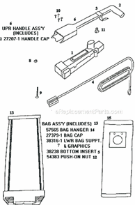 Page D Diagram and Parts List for 9855BT  Eureka Upright Vacuum