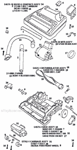 Page B Diagram and Parts List for 9873AT  Eureka Upright Vacuum