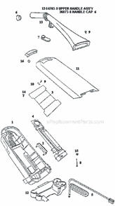 Page D Diagram and Parts List for 9873AT  Eureka Upright Vacuum