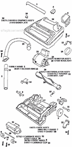 Page B Diagram and Parts List for 9875AT  Eureka Upright Vacuum