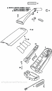 Page C Diagram and Parts List for 9875AT  Eureka Upright Vacuum