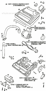 Page B Diagram and Parts List for 9875BT  Eureka Upright Vacuum