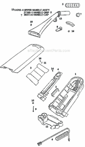 Page D Diagram and Parts List for 9875DT  Eureka Upright Vacuum