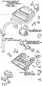 Page B Diagram and Parts List for 9876AT  Eureka Upright Vacuum