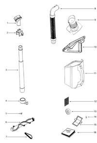 Page A Diagram and Parts List for AL410A  Eureka Upright Vacuum