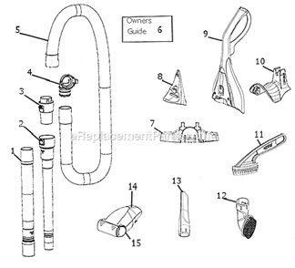 Page B Diagram and Parts List for AS1001A  Eureka Upright Vacuum