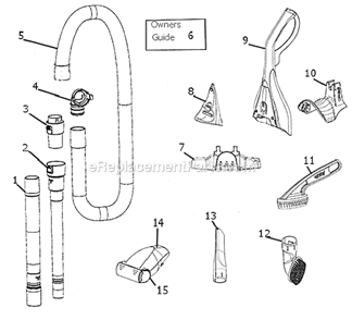 Page B Diagram and Parts List for AS1051A  Eureka Upright Vacuum