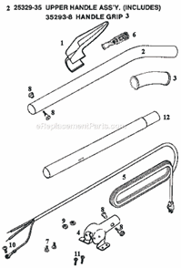 Page D Diagram and Parts List for C2032A  Eureka Upright Vacuum