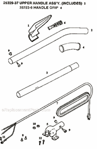 Page D Diagram and Parts List for C2032B  Eureka Upright Vacuum