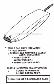 Part Location Diagram of 49461A Frigidaire Hardware Pkg-Comm Upright