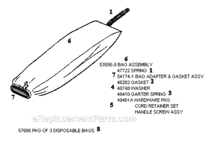Page E Diagram and Parts List for C2094F  Eureka Upright Vacuum