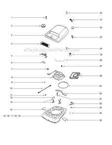 Page B Diagram and Parts List for C2094G-1  Eureka Upright Vacuum