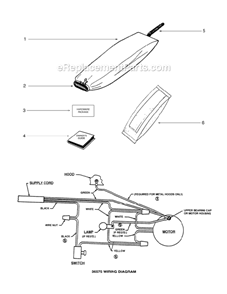 Page A Diagram and Parts List for C2094G-2  Eureka Upright Vacuum