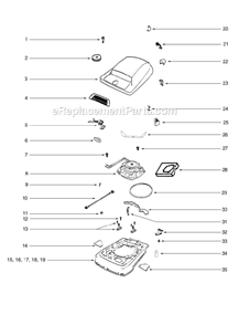 Page B Diagram and Parts List for C2094G-2  Eureka Upright Vacuum