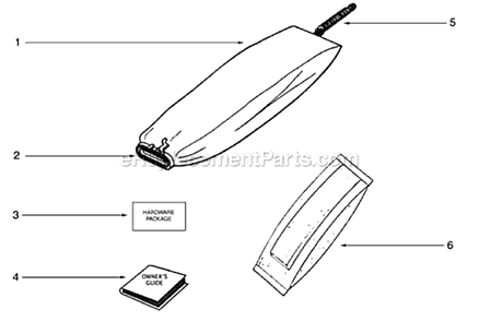 Part Location Diagram of E-53506-10 Eureka Bag Assembly - Packaged