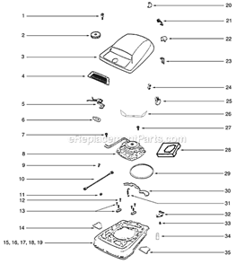 Page B Diagram and Parts List for C2094H  Eureka Upright Vacuum