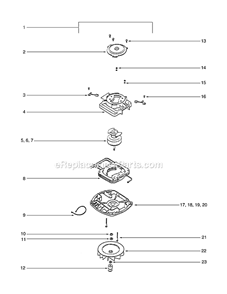 Motor Diagram and Parts List for C2095A  Eureka Upright Vacuum