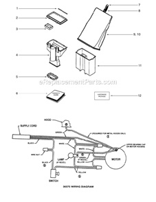 Page A Diagram and Parts List for C2132B-1  Eureka Upright Vacuum