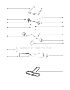 Page B Diagram and Parts List for C2132B-1  Eureka Upright Vacuum