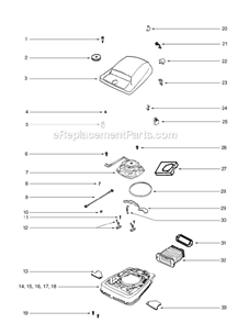 Page D Diagram and Parts List for C2132B-1  Eureka Upright Vacuum