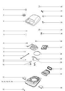 Page D Diagram and Parts List for C2132B  Eureka Upright Vacuum