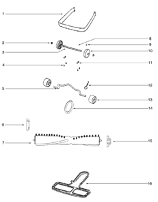 Page B Diagram and Parts List for C2133A  Eureka Upright Vacuum