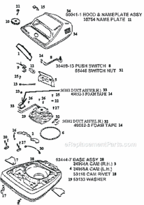 Page A Diagram and Parts List for C2194B  Eureka Upright Vacuum