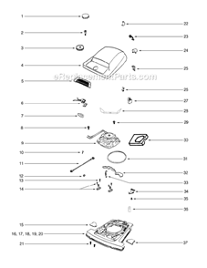 Page A Diagram and Parts List for C4046F-1  Eureka Upright Vacuum