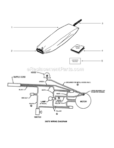 Page E Diagram and Parts List for C4046F-1  Eureka Upright Vacuum