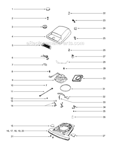 Part Location Diagram of E-54005-28 Eureka Hood Assembly - Packaged