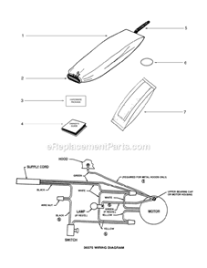 Page E Diagram and Parts List for C4047A  Eureka Upright Vacuum