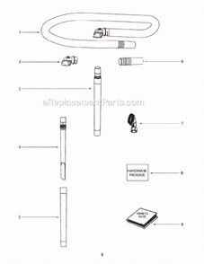 Page A Diagram and Parts List for C5712A-1  Eureka Upright Vacuum