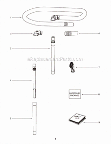 Page A Diagram and Parts List for C5712A  Eureka Upright Vacuum