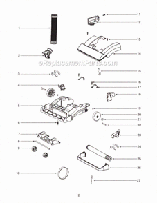 Part Location Diagram of 62412-2 Eureka Hood Assembly - Packaged