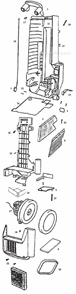 Page B Diagram and Parts List for C6446BT  Eureka Upright Vacuum
