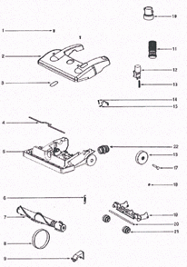 Page B Diagram and Parts List for HP5505A  Eureka Upright Vacuum