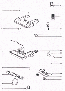 Page B Diagram and Parts List for HP5555A  Eureka Upright Vacuum