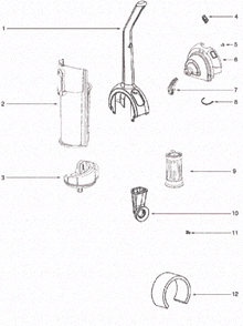 Page C Diagram and Parts List for HP5555A  Eureka Upright Vacuum