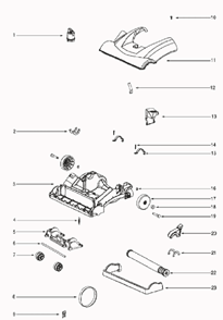 Page B Diagram and Parts List for R2900A  Eureka Upright Vacuum
