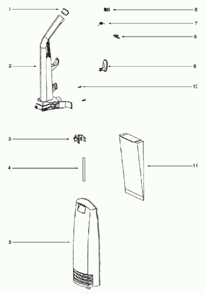 Page C Diagram and Parts List for R2900A  Eureka Upright Vacuum