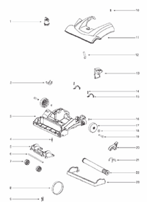 Page B Diagram and Parts List for R2901A  Eureka Upright Vacuum