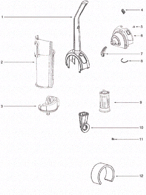 Page C Diagram and Parts List for HP5555A  Eureka Upright Vacuum