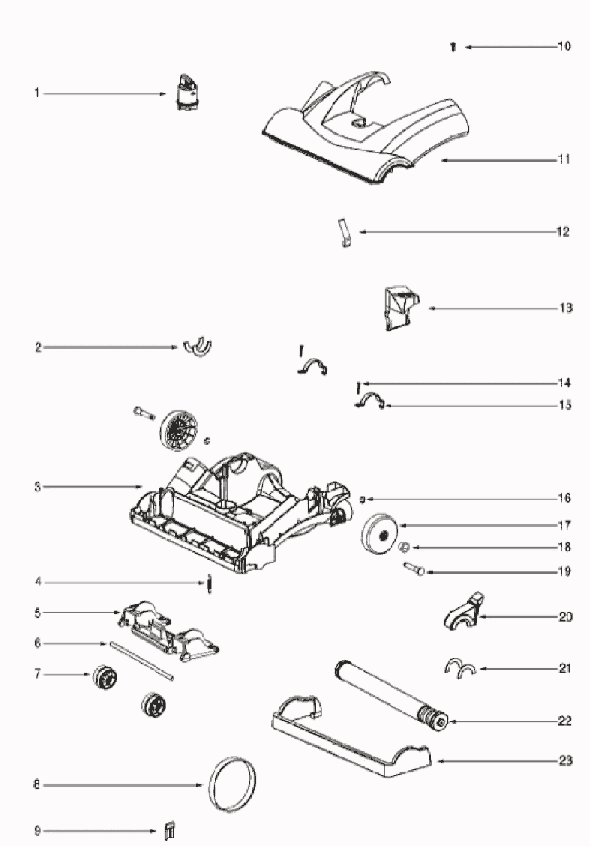 Page B Diagram and Parts List for R2900A  Eureka Upright Vacuum