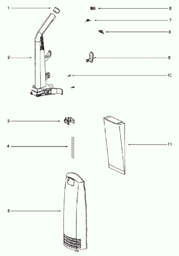 Page C Diagram and Parts List for R2900A  Eureka Upright Vacuum