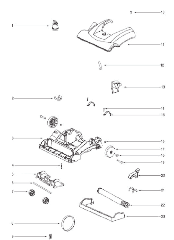 Page B Diagram and Parts List for R2901A  Eureka Upright Vacuum