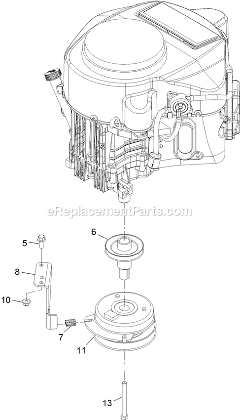 Clutch Assembly Diagram and Parts List for QTE691KA501 (314000000-314999999)(2014) Exmark Lawn Mower