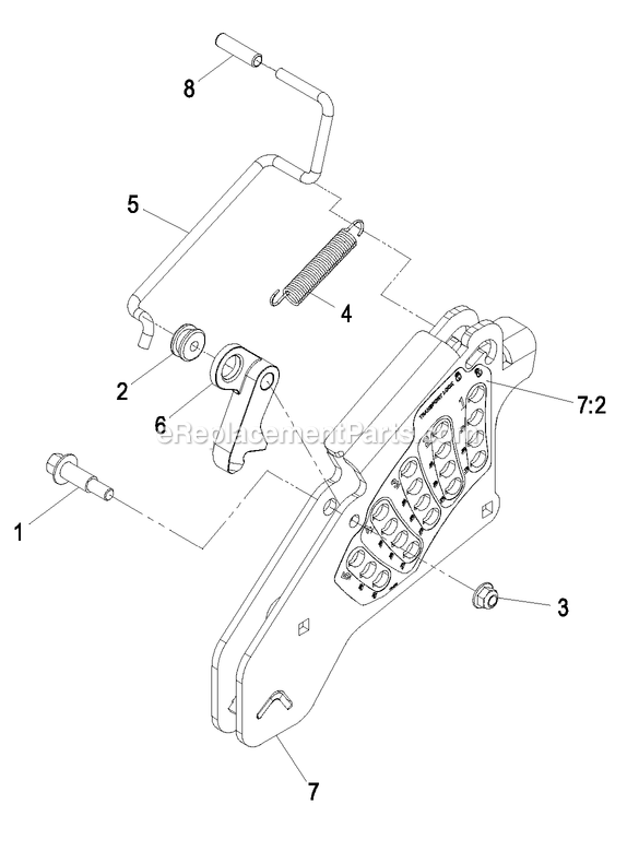 Height Of Cut Assembly Diagram and Parts List for LZAS22KA484CA (850000-919999)(2010) Exmark Lawn Mower