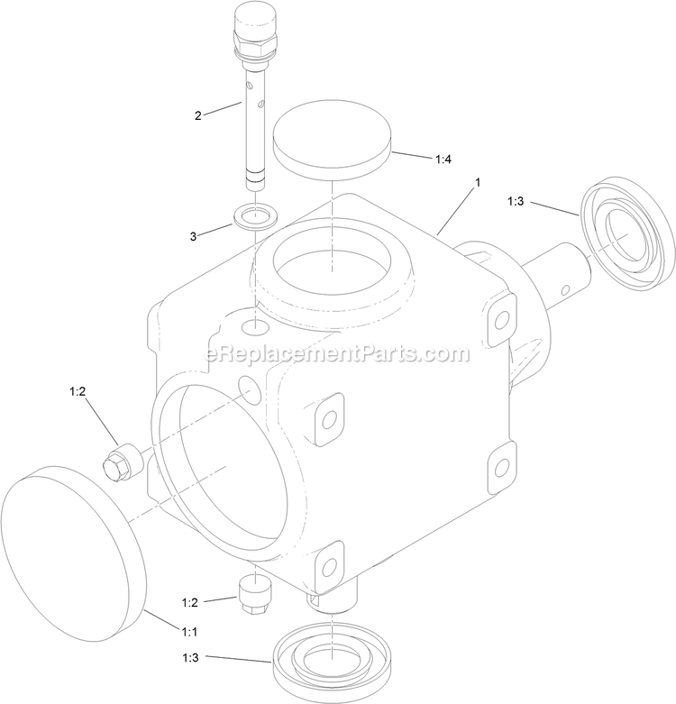Gearbox Assembly Diagram and Parts List for LZS88CDYM96RW0 (402082300-404314158)(2018) Exmark Lawn Mower
