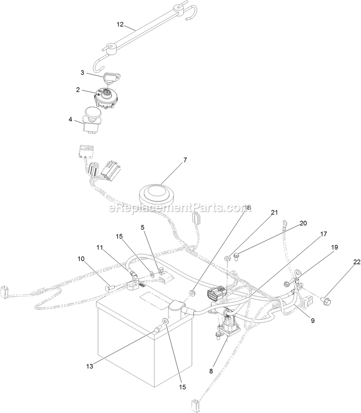 Electrical Assembly Diagram and Parts List for QTE708GEM42100 (315000000-315999999)(2015) Exmark Lawn Mower
