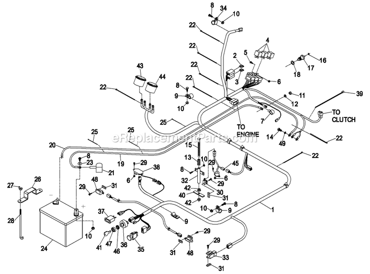 Electrical Group (3) Diagram and Parts List for LZ23KA604 (260000-319999)(2001) Exmark Lawn Mower